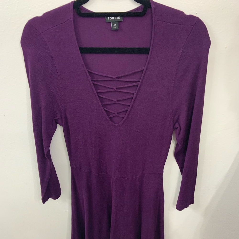 Torrid Sz 00 Purple Dress (Soft & Comfy)